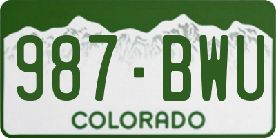 CO license plate 987BWU