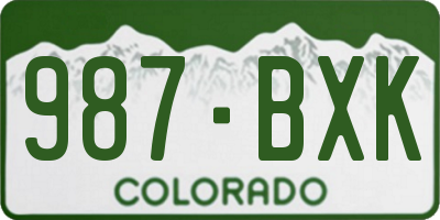 CO license plate 987BXK