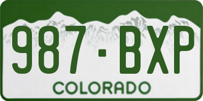 CO license plate 987BXP