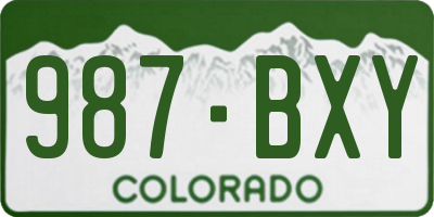 CO license plate 987BXY