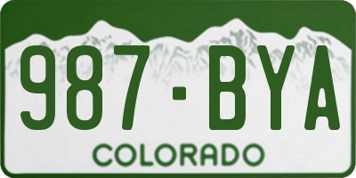 CO license plate 987BYA