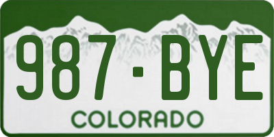 CO license plate 987BYE