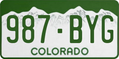CO license plate 987BYG