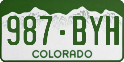 CO license plate 987BYH