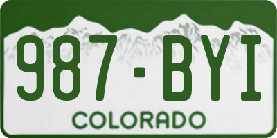 CO license plate 987BYI