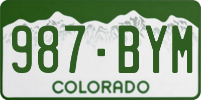 CO license plate 987BYM