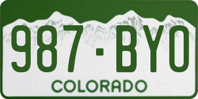 CO license plate 987BYO