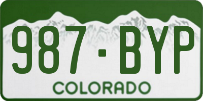 CO license plate 987BYP
