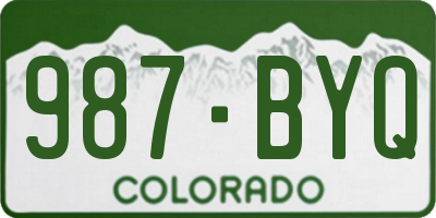 CO license plate 987BYQ