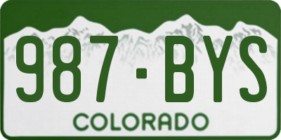 CO license plate 987BYS