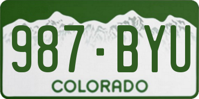CO license plate 987BYU