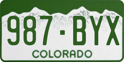 CO license plate 987BYX