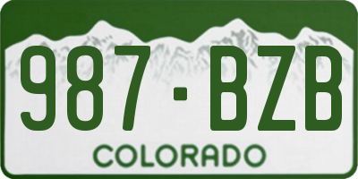 CO license plate 987BZB