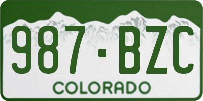 CO license plate 987BZC