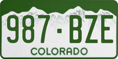 CO license plate 987BZE