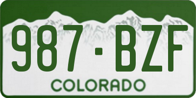 CO license plate 987BZF