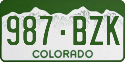 CO license plate 987BZK