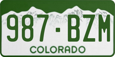 CO license plate 987BZM