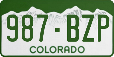CO license plate 987BZP