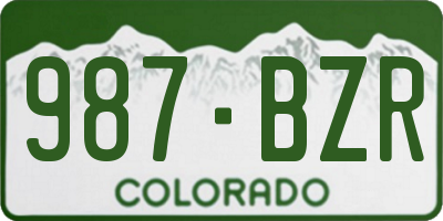 CO license plate 987BZR