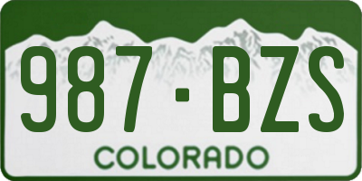 CO license plate 987BZS