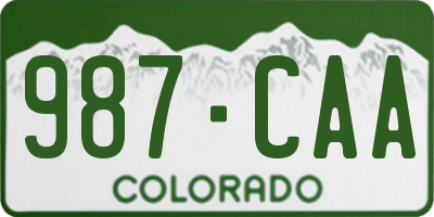 CO license plate 987CAA