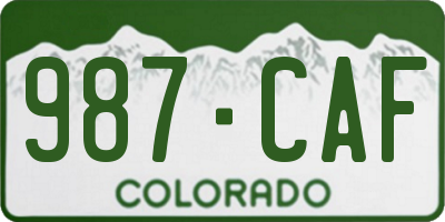 CO license plate 987CAF