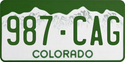 CO license plate 987CAG