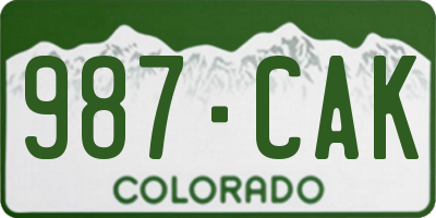 CO license plate 987CAK