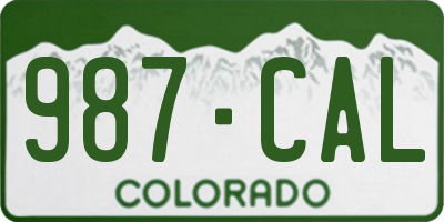 CO license plate 987CAL
