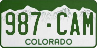CO license plate 987CAM