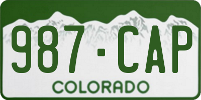 CO license plate 987CAP