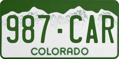 CO license plate 987CAR