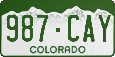 CO license plate 987CAY