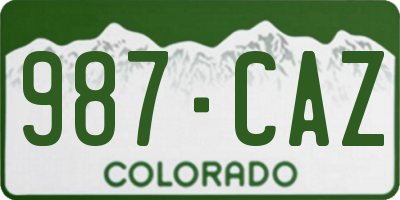 CO license plate 987CAZ