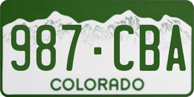 CO license plate 987CBA