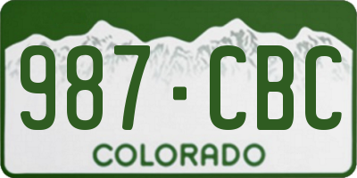 CO license plate 987CBC