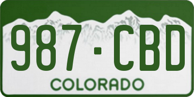 CO license plate 987CBD