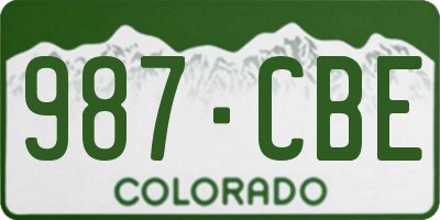 CO license plate 987CBE