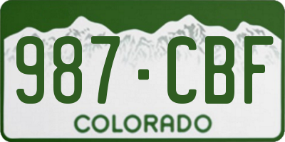 CO license plate 987CBF