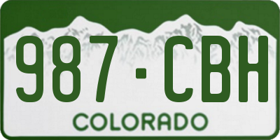 CO license plate 987CBH