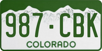 CO license plate 987CBK