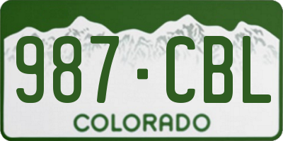CO license plate 987CBL