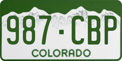 CO license plate 987CBP