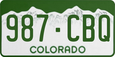 CO license plate 987CBQ