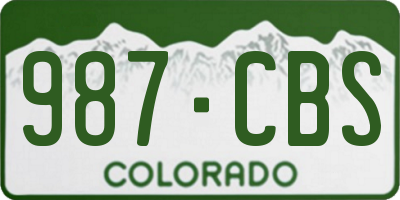 CO license plate 987CBS