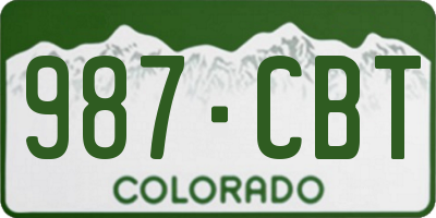 CO license plate 987CBT