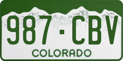 CO license plate 987CBV