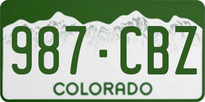 CO license plate 987CBZ