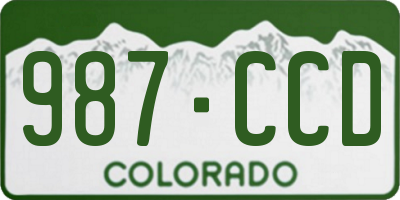 CO license plate 987CCD